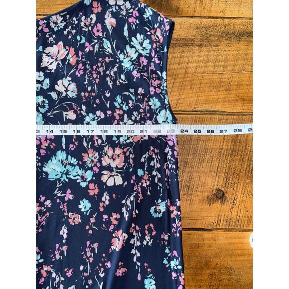 Womens J‎ Jill Wearever Collection Floral Boat Neck Cap Sleeve Stretchy Dress LT - Picture 10 of 11